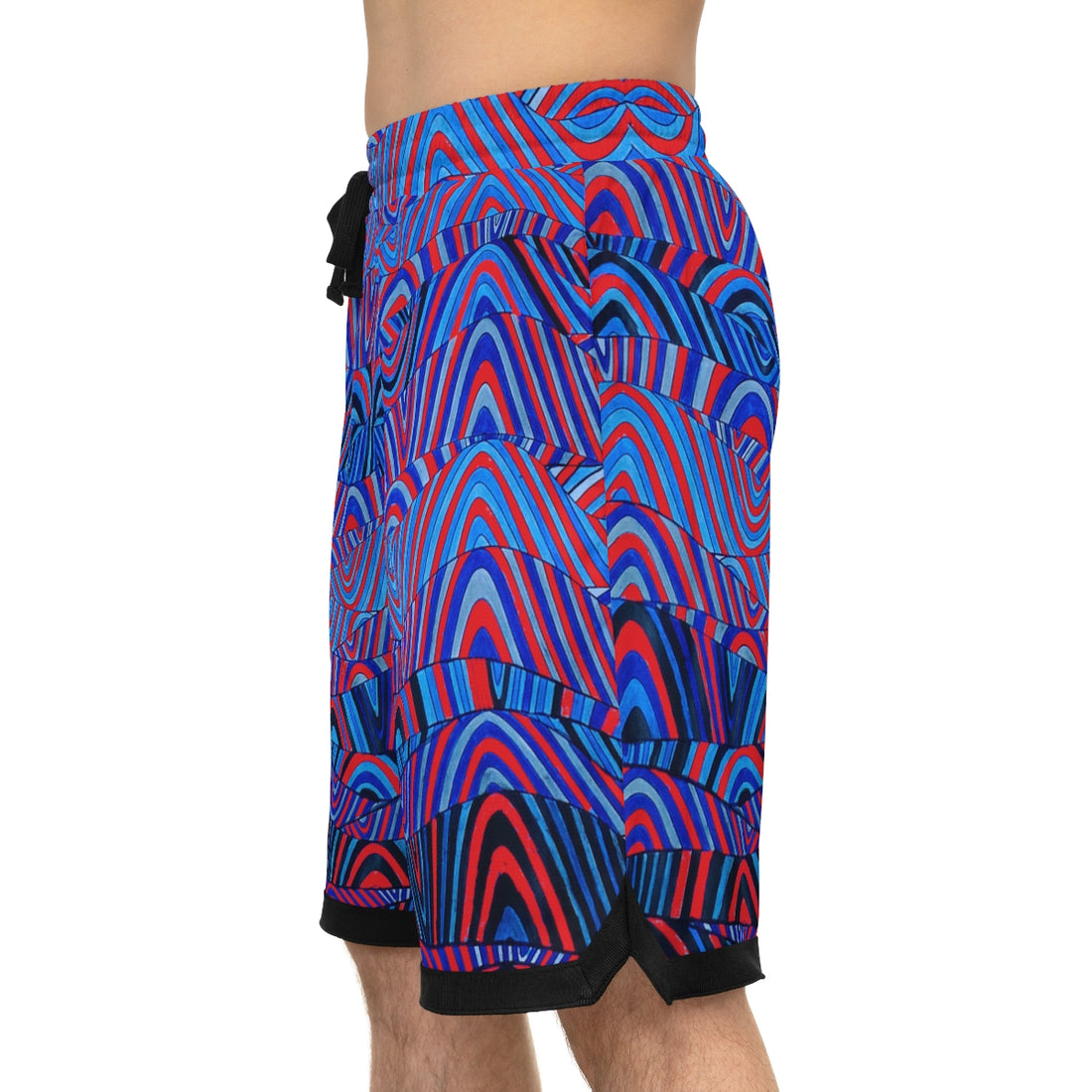 Red Sonic Basketball Rib Shorts (AOP)