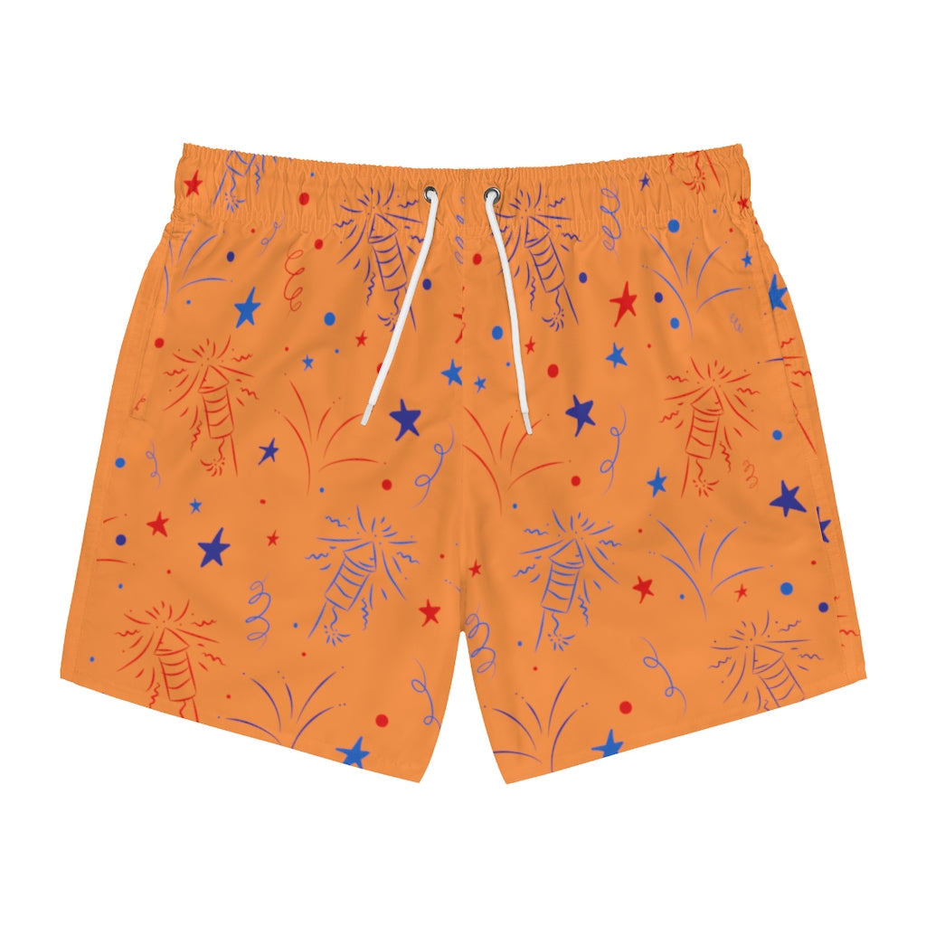 Men's Firecracker Peach Swimming Trunks