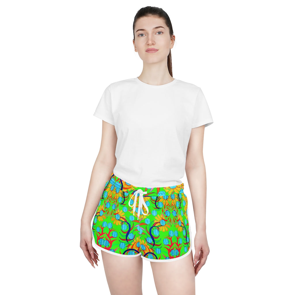 Neon Green Sunflower Relaxed Shorts