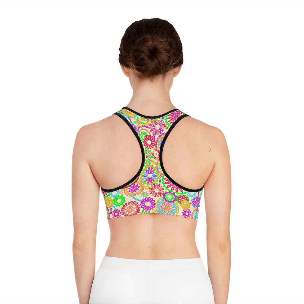 Lemon 70's Vibe (AOP) Sports Bra