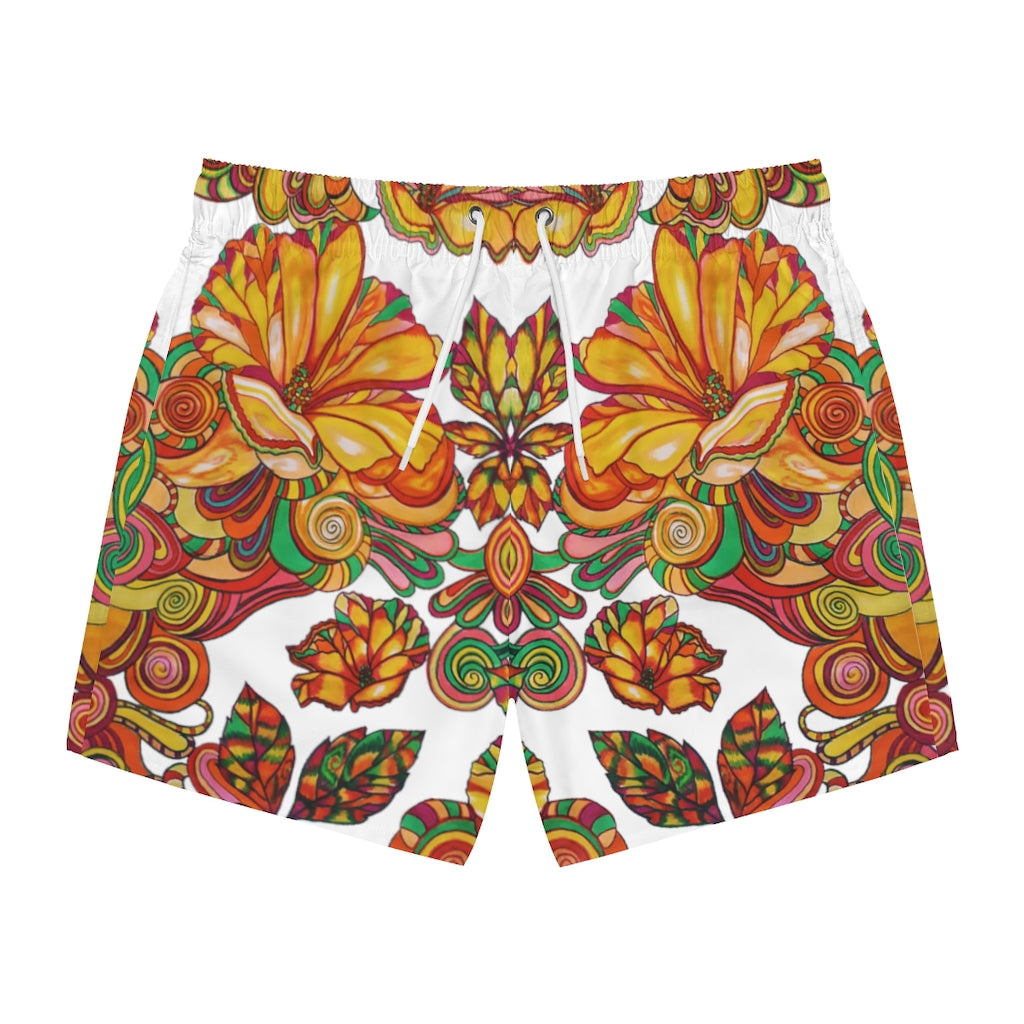 Artsy Floral Men's Swimming Trunks