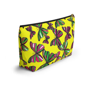 Butterflies Yellow Accessory Pouch