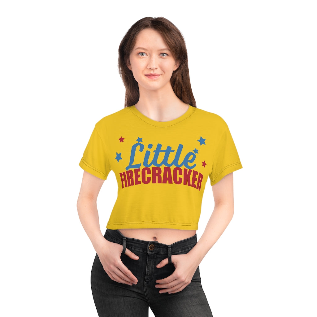 yellow firecracker crop t-shirt for women 