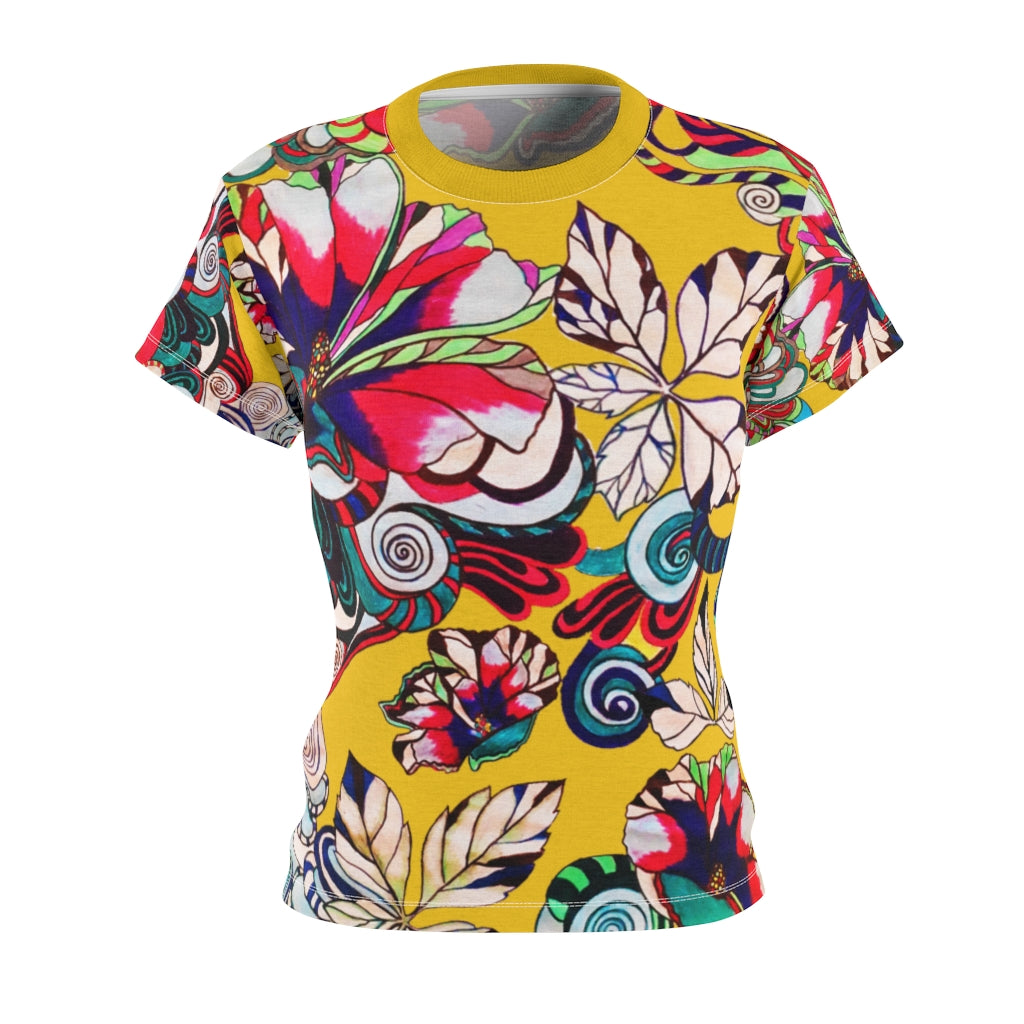 Graphic Floral AOP Yellow T-Shirt
