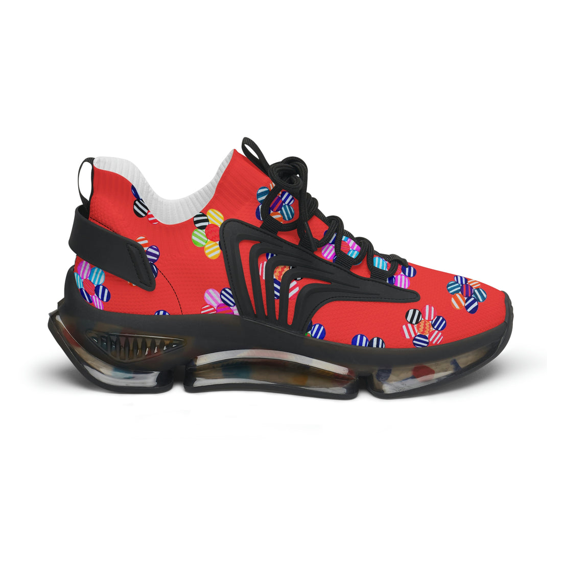 Vermillion Candy Floral Printed OTT Women's Mesh Knit Sneakers