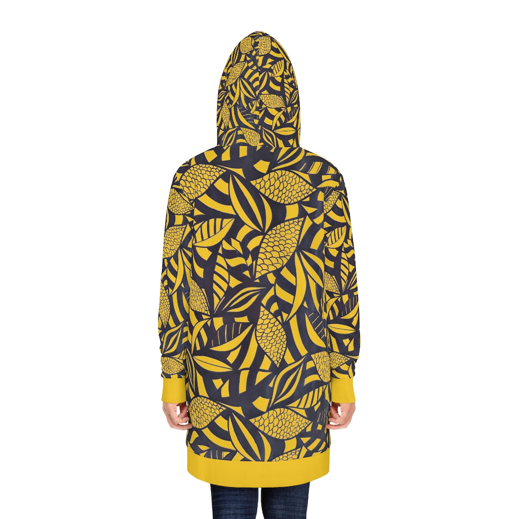 Tropical Minimalist Yellow Hoodie Dress (AOP)