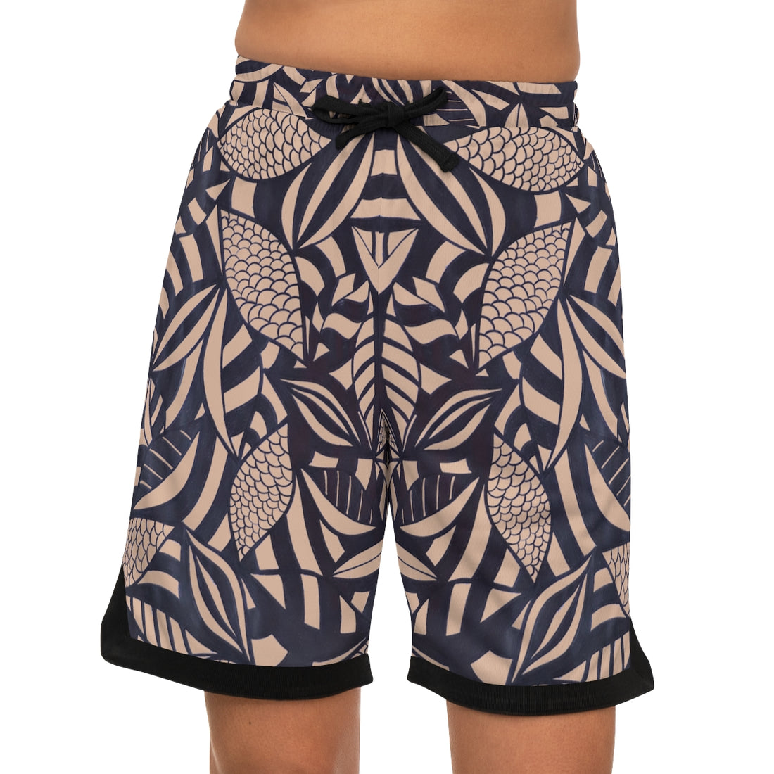 Nude Tropical Minimalist Basketball Rib Shorts (AOP)