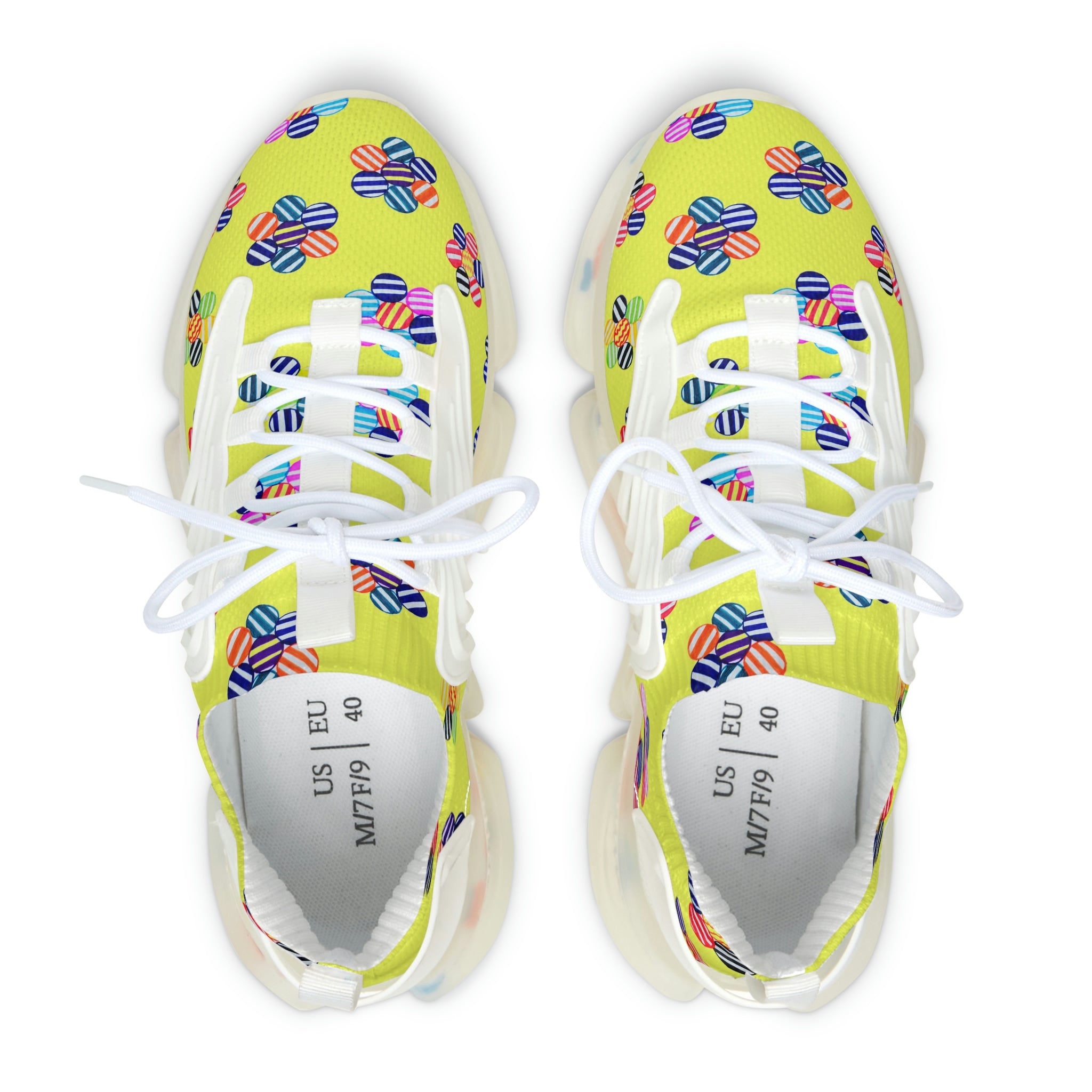 Canary Candy Floral Printed OTT Women's Mesh Knit Sneakers