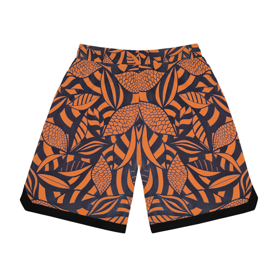 Peach Tropical Minimalist Basketball Rib Shorts (AOP)