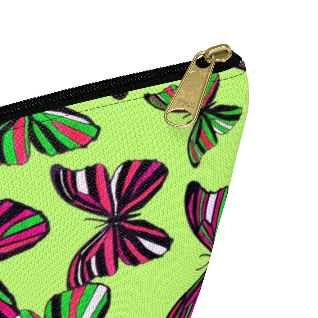 Butterflies Lime Accessory Pouch