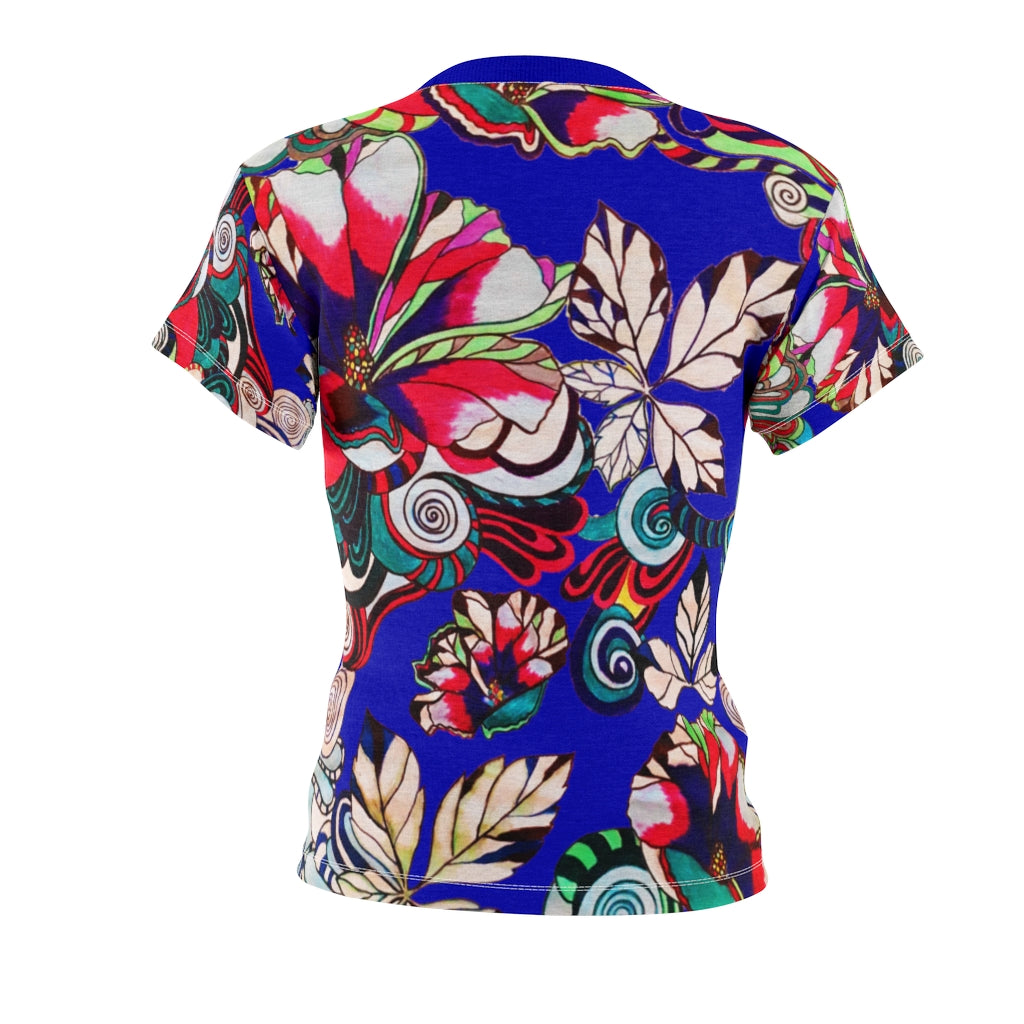 Graphic Floral AOP Electric Blue T-Shirt