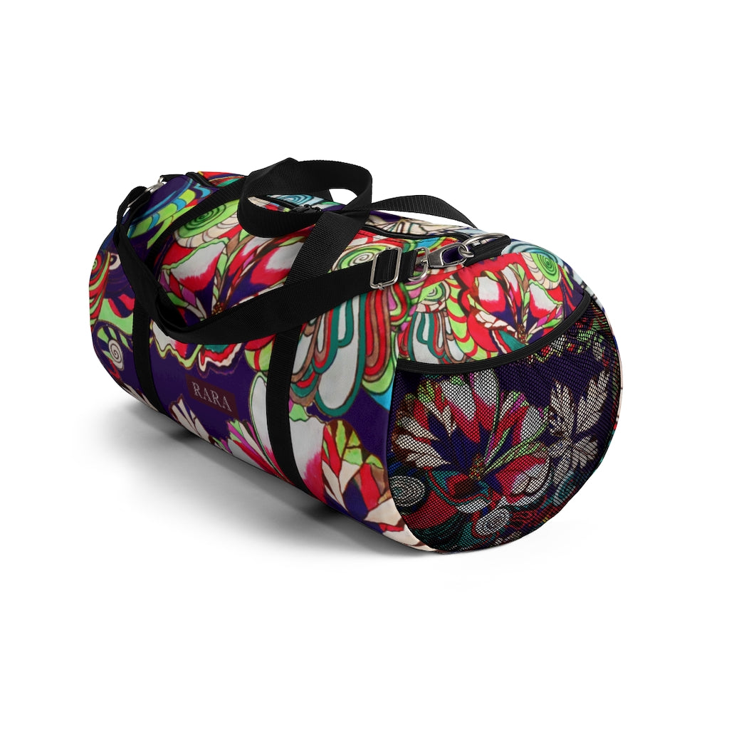 Artsy Floral Pop Violet Duffel Bag