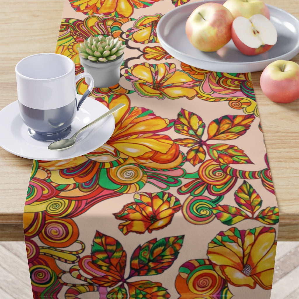 Artsy Floral Nude Table Runner