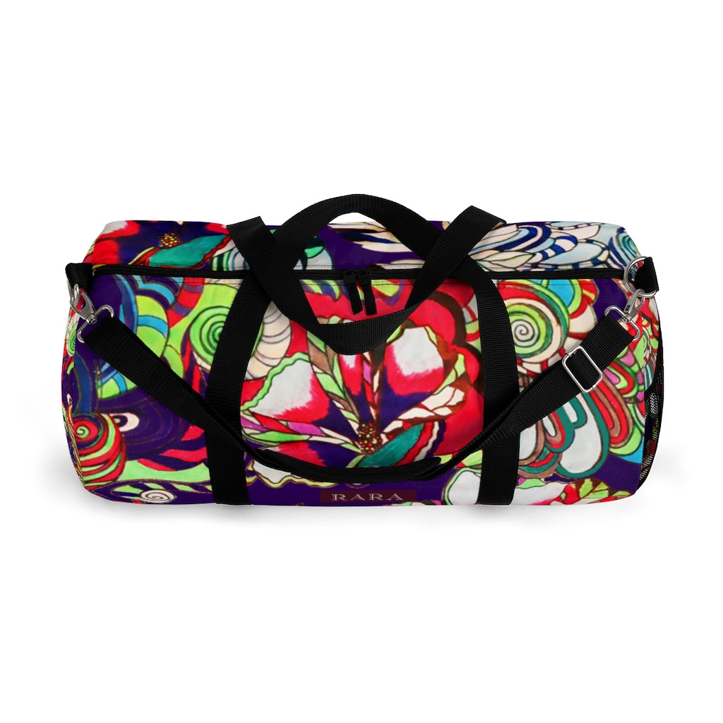 Artsy Floral Pop Violet Duffel Bag