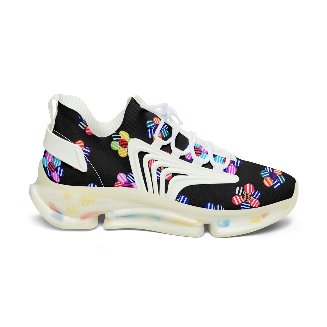 Black Candy Floral Printed OTT Women's Mesh Knit Sneakers