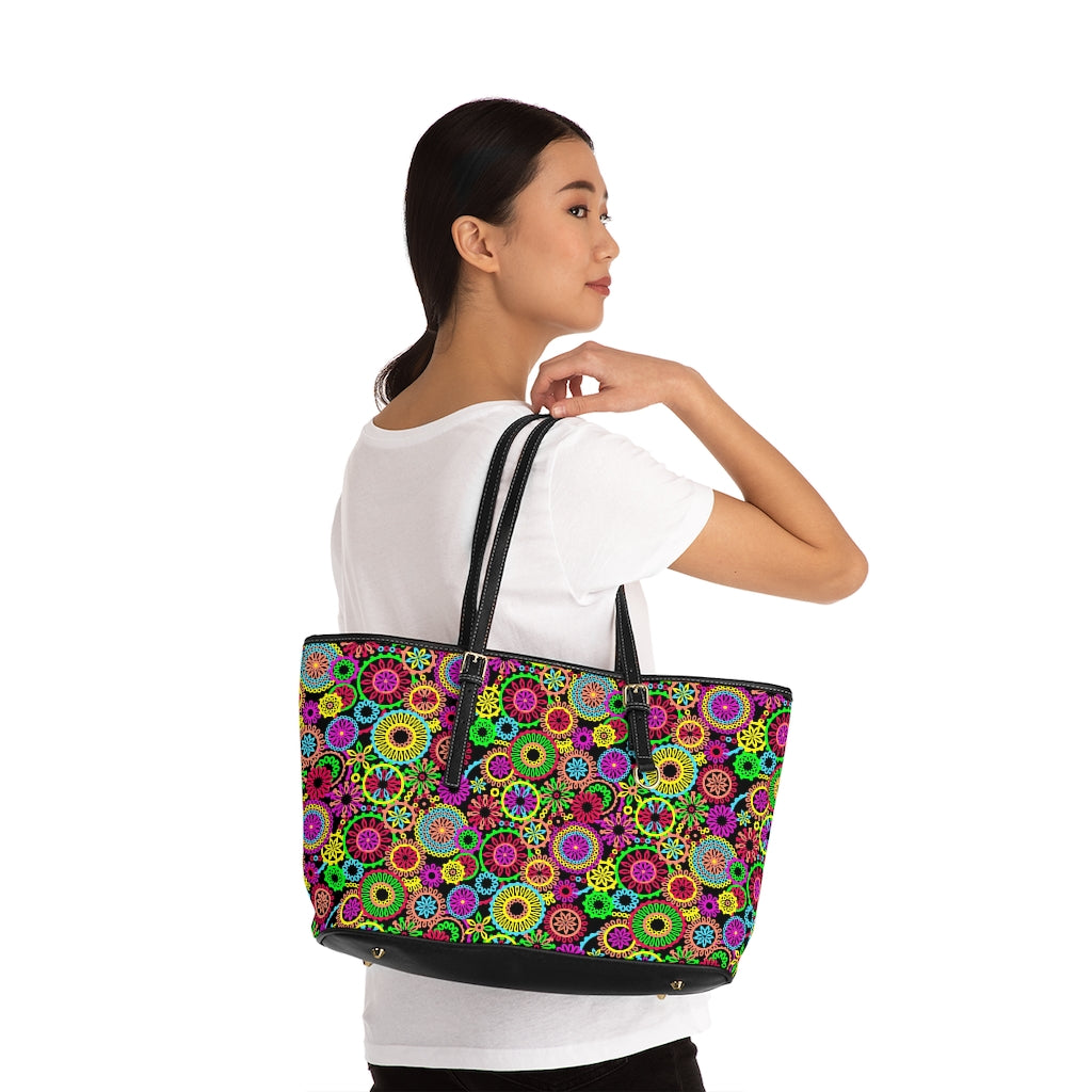 Black 70's Vibe PU Leather Shoulder Bag