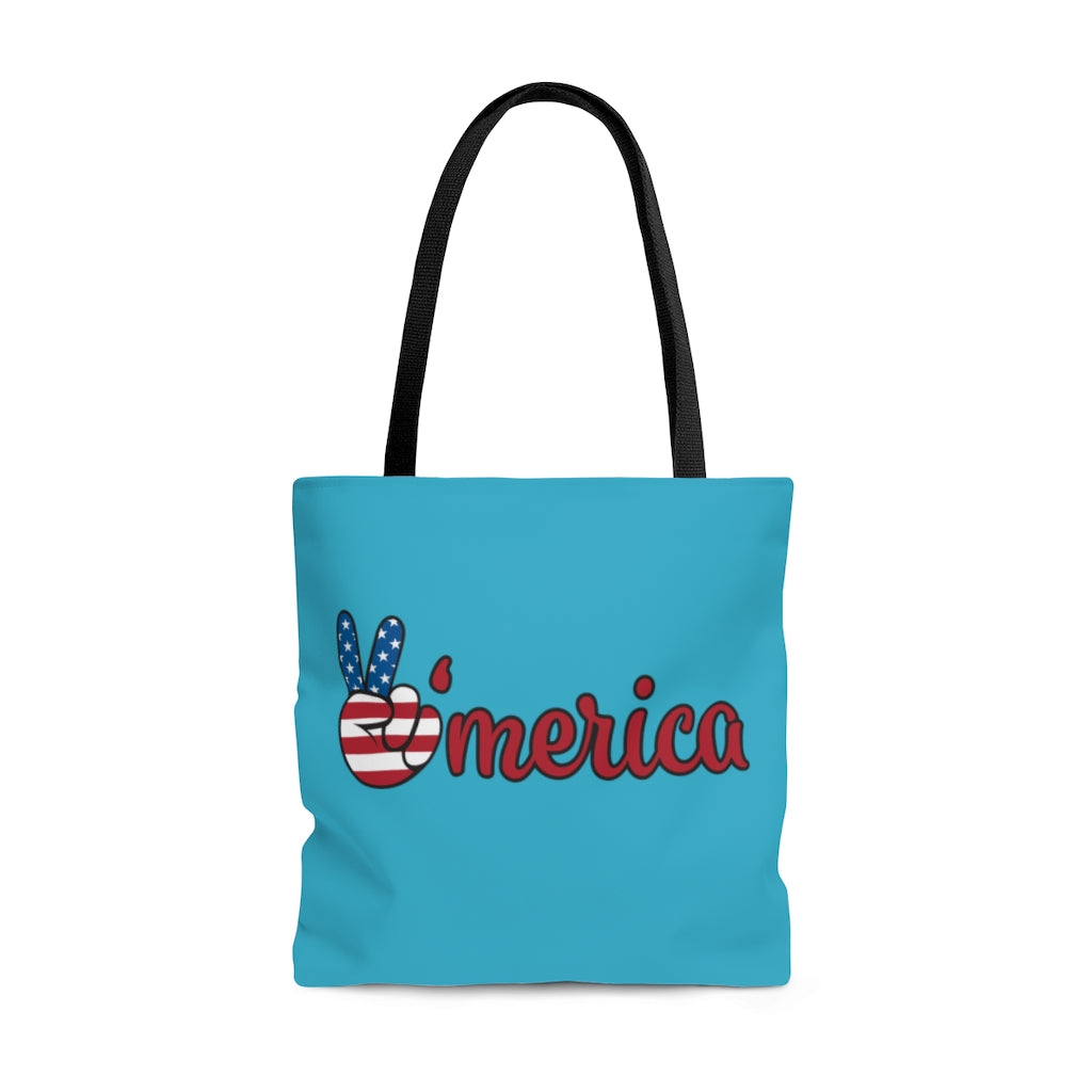 AOP All American Aqua Tote Bag