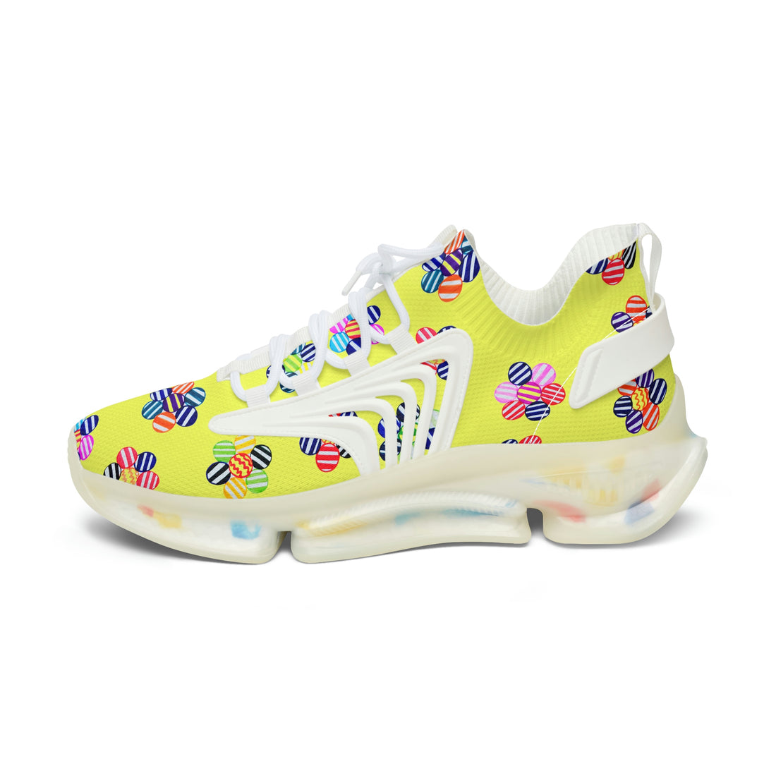 Canary Candy Floral Printed OTT Women's Mesh Knit Sneakers