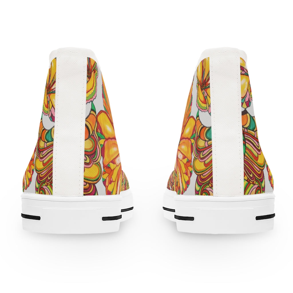 Slate Artsy Floral Women's High Top Sneakers