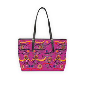 dusky rose  animal & jungle print tote bag