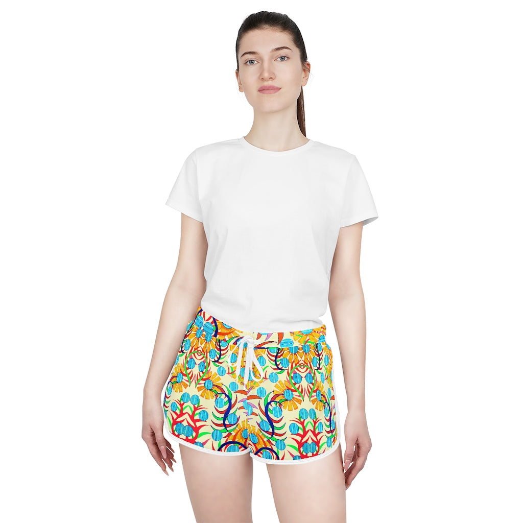 Cream Sunflower Relaxed Shorts