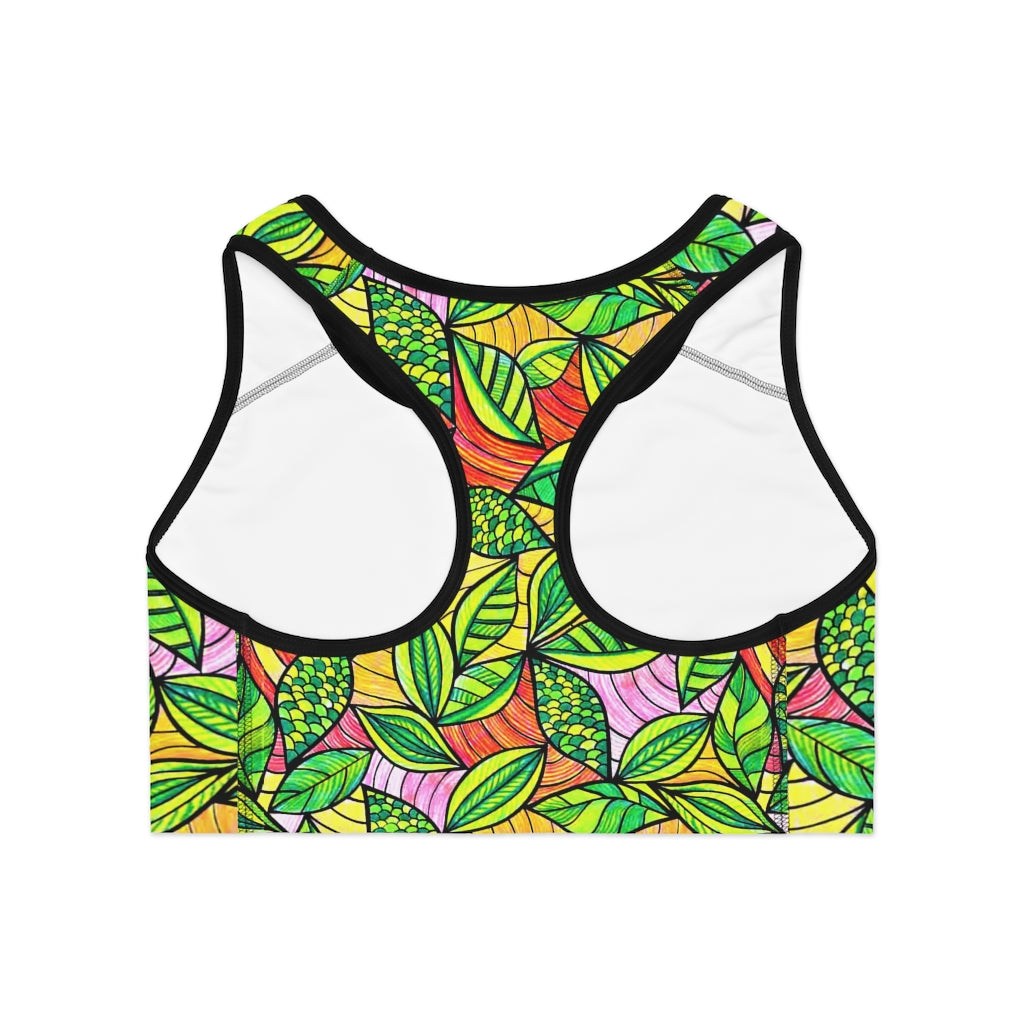 Tropical Print (AOP) Sports Bra