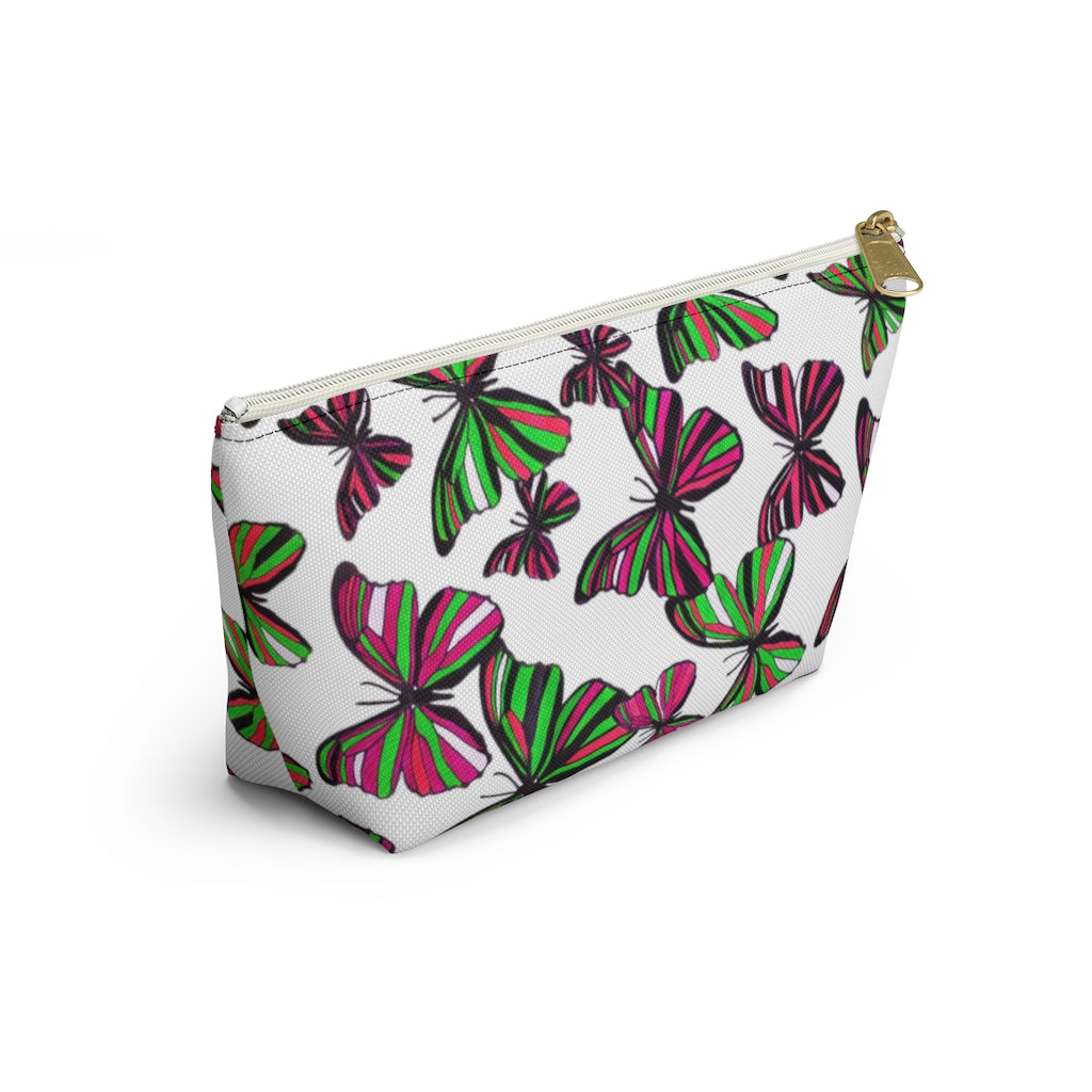 Butterflies White Accessory Pouch