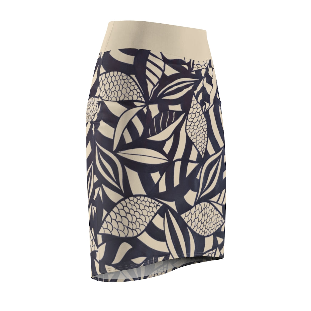 Tropical Minimalist Beige Skirt