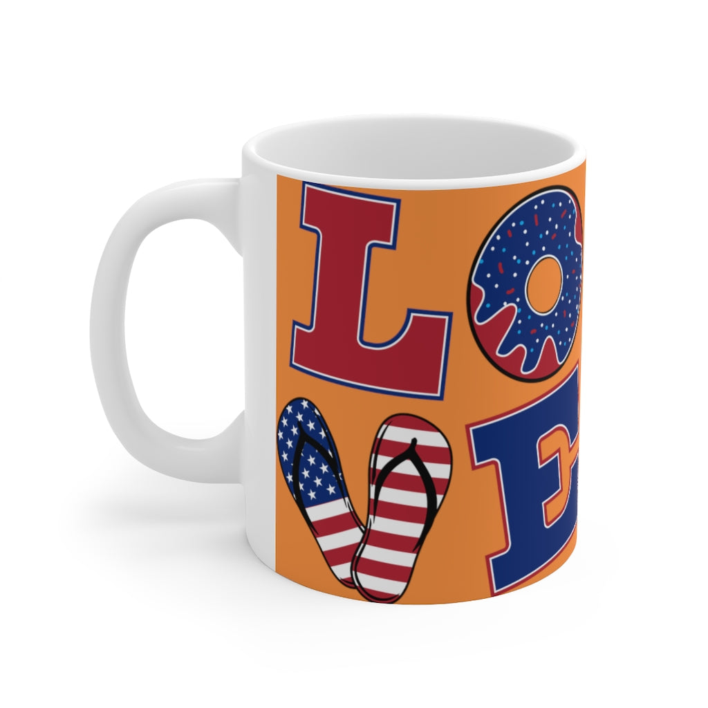 LOVE Ceramic Peach Mug 11oz