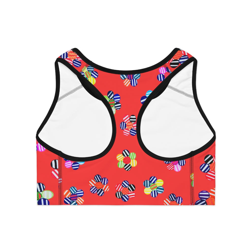 Vermillion Candy Florals (AOP) Sports Bra