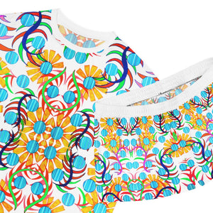 White Sunflower Short Pajama Set (AOP)