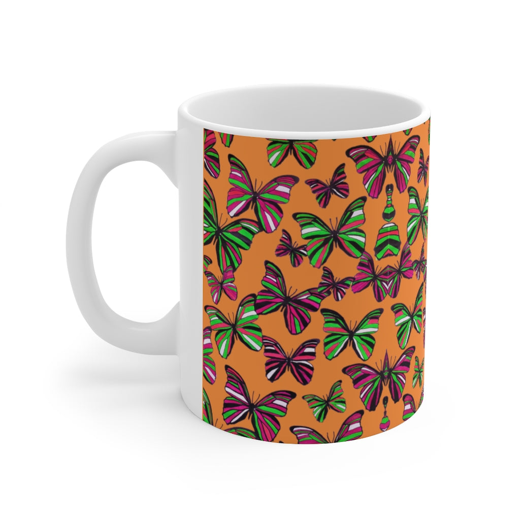 Butterflies Peach Mug 11oz