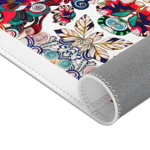 Artsy Floral Pop White Area Rug