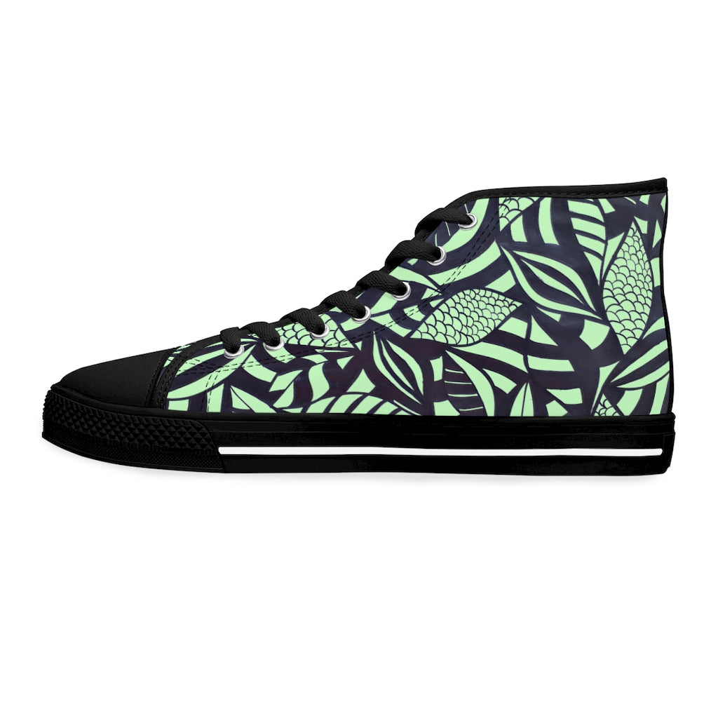 Mint Tropical Minimalist Women's High Top Sneakers