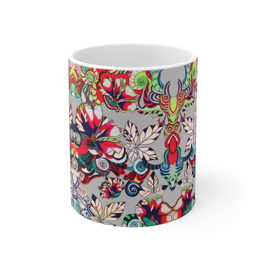 Floral Art Slate Mug 11oz