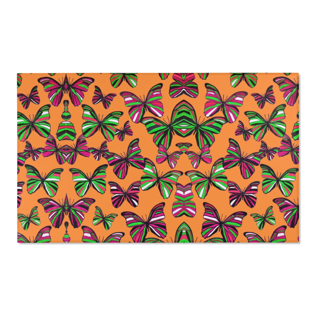 Butterflies Peach Area Rug