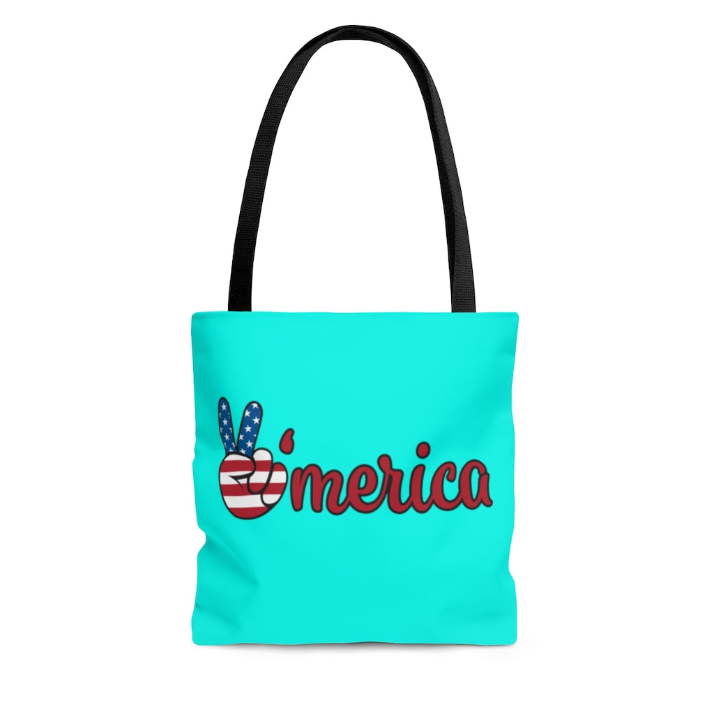 AOP All American Cyan Tote Bag