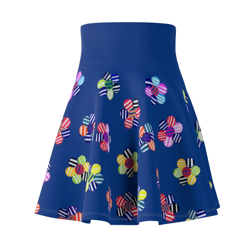 Blue Candy Florals Skater Skirt