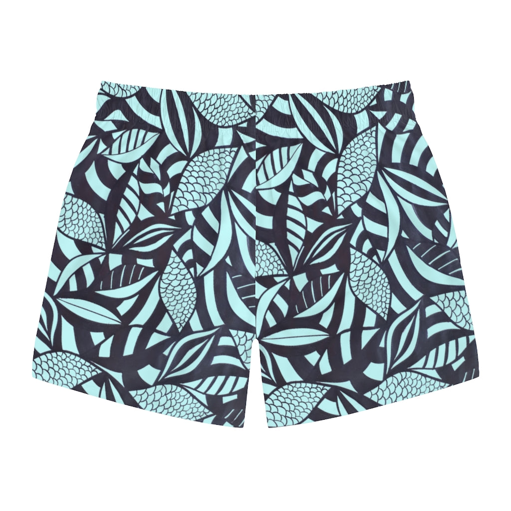 Icy Tropical Minimalist Men's Swimming Trunks