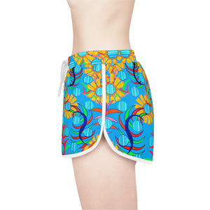 Aqua Sunflower Relaxed Shorts