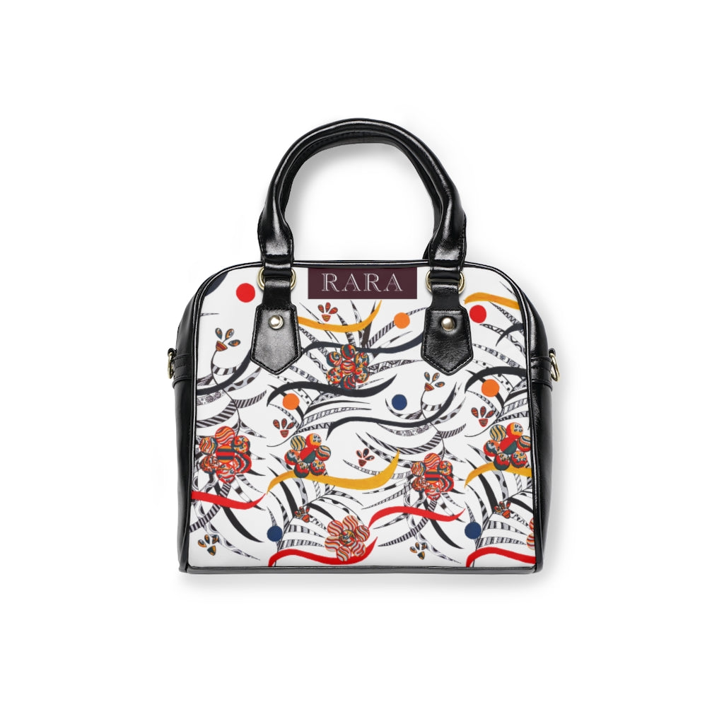 white animal & jungle print handbag