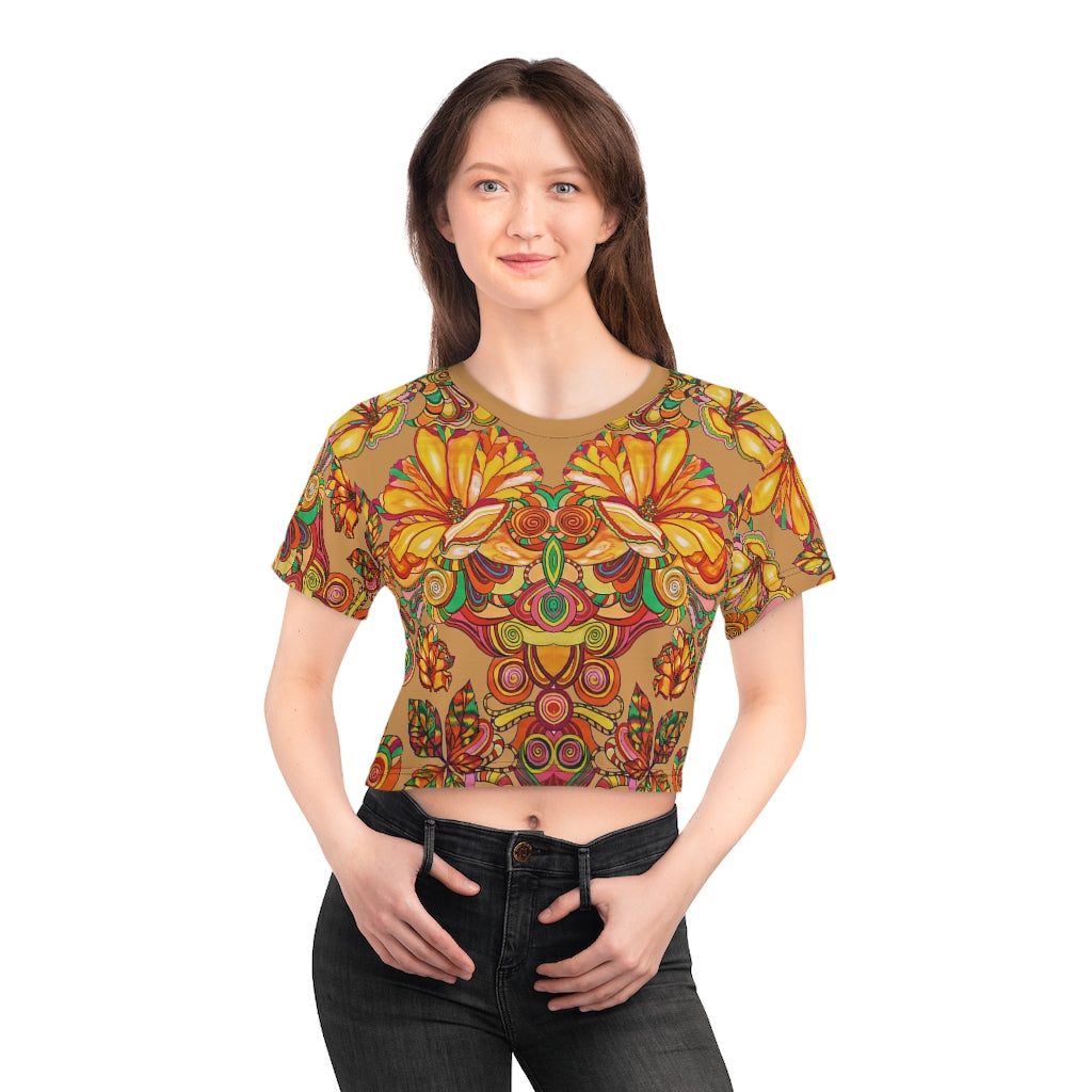 Tussock Artsy Floral AOP Crop Tee