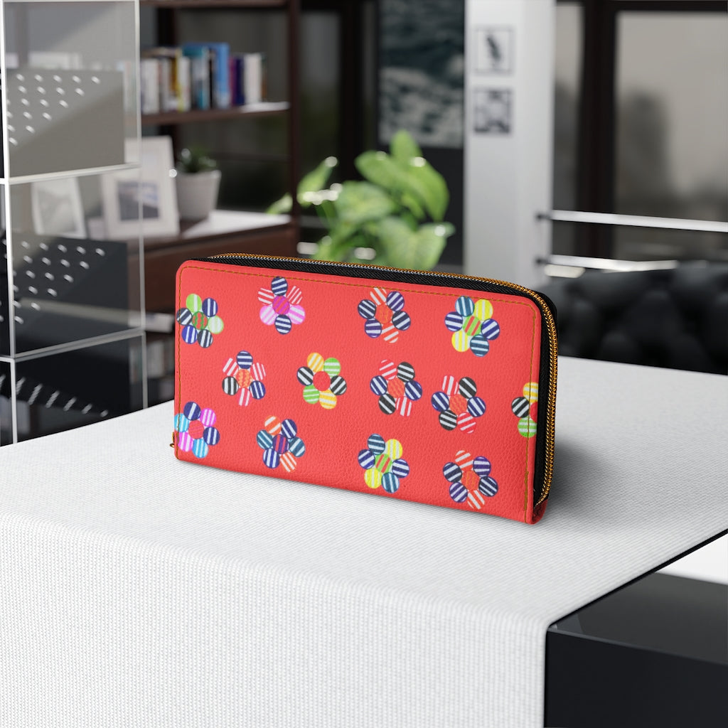 vermillion candy floral clutch