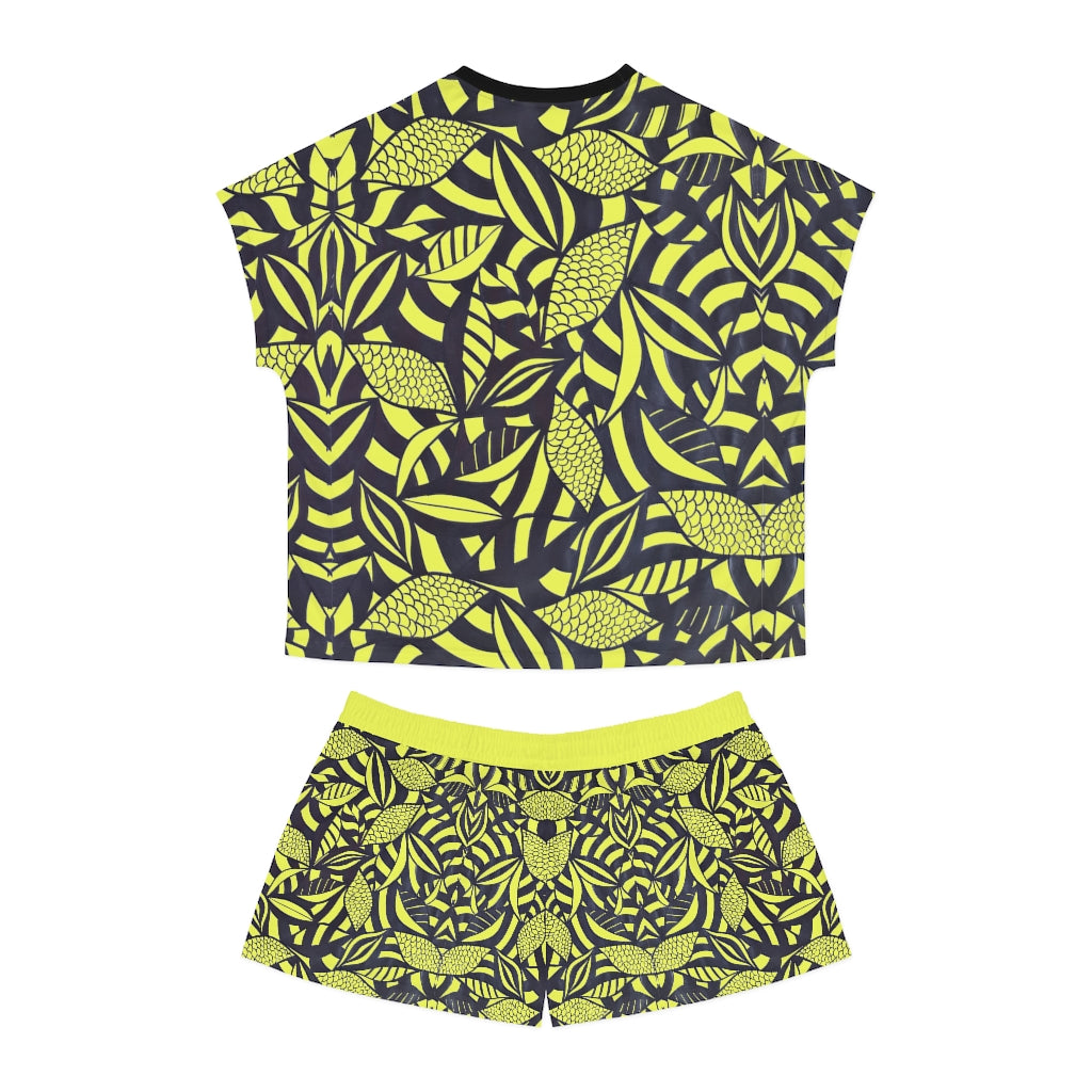 Canary Tropical Minimalist Short Pajama Set (AOP)