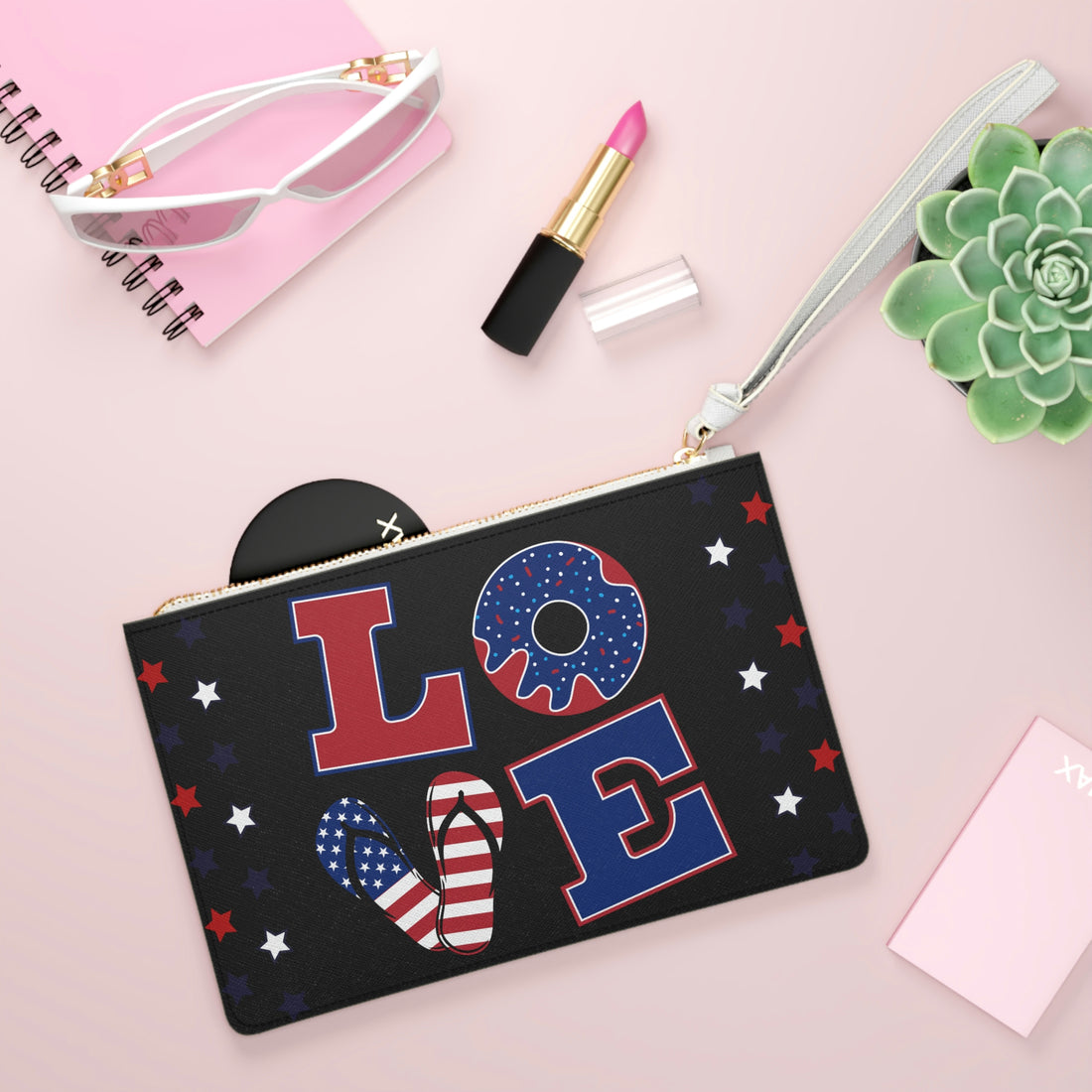 Black American Love Clutch Bag