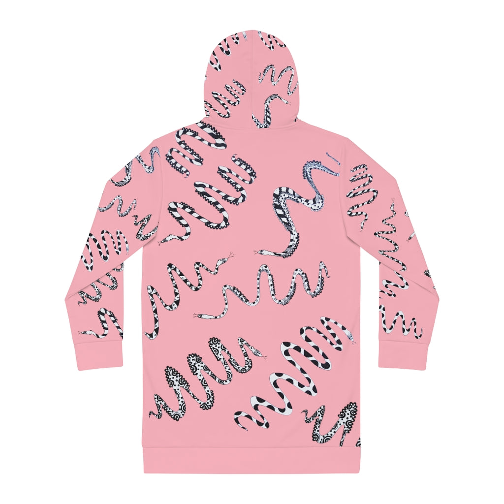 blush snake print hoodie dress 