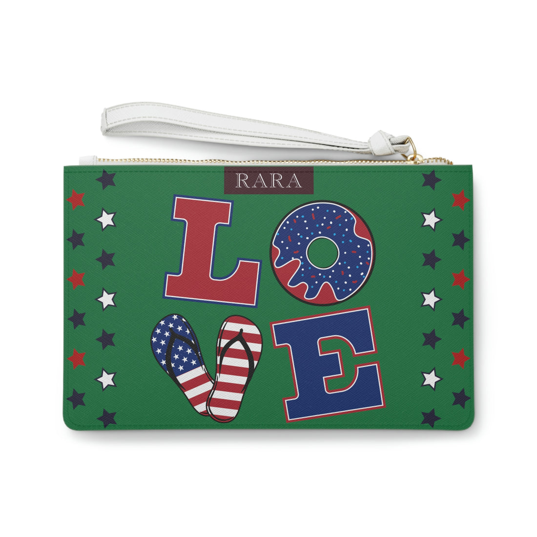 Green American Love Clutch Bag