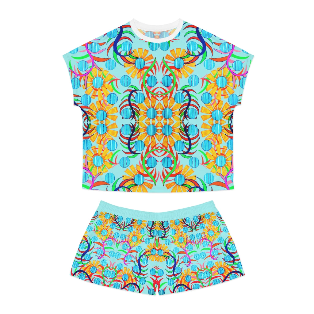 Sky Sunflower Short Pajama Set (AOP)