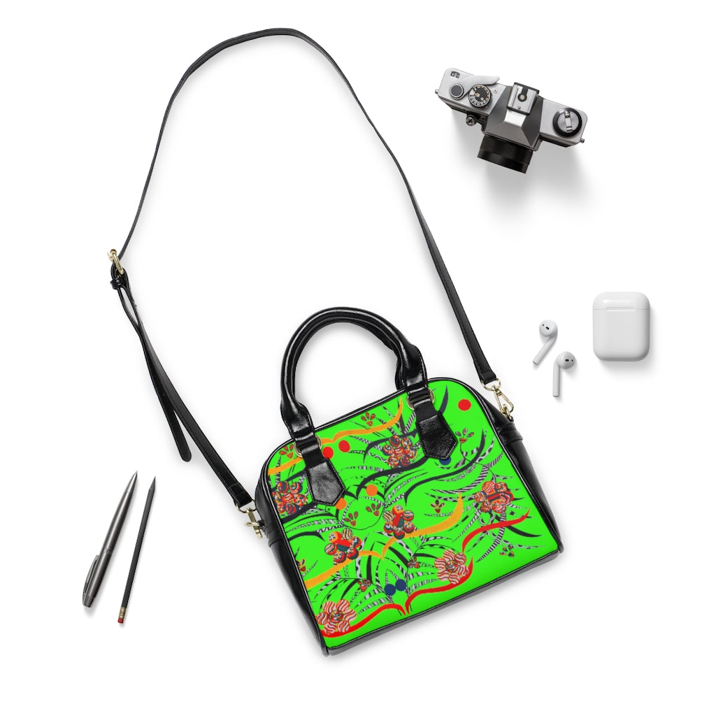 Neon Green Wilderness AOP Handbag
