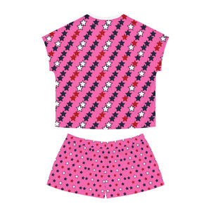 Rose Star Print Short Pajama Set (AOP)